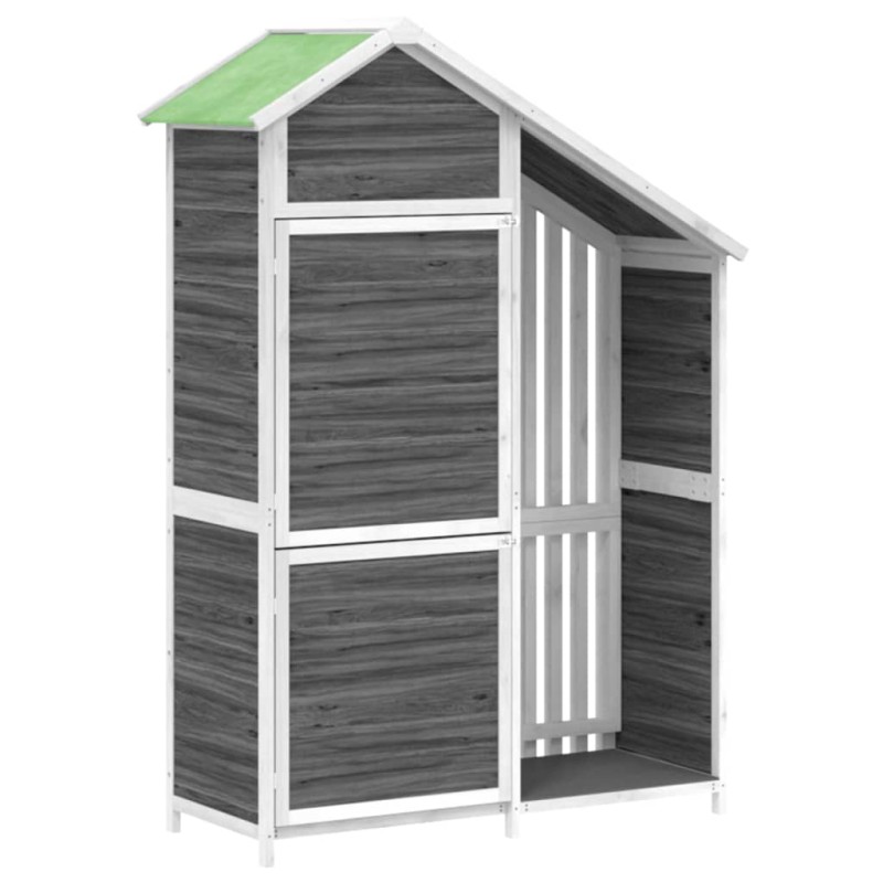 vidaXL Αποθήκη Εργαλείων Κήπου Γκρι 120x53,5x170 εκ. Μασίφ Ξύλο Πεύκου