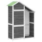 vidaXL Αποθήκη Εργαλείων Κήπου Γκρι 120x53,5x170 εκ. Μασίφ Ξύλο Πεύκου