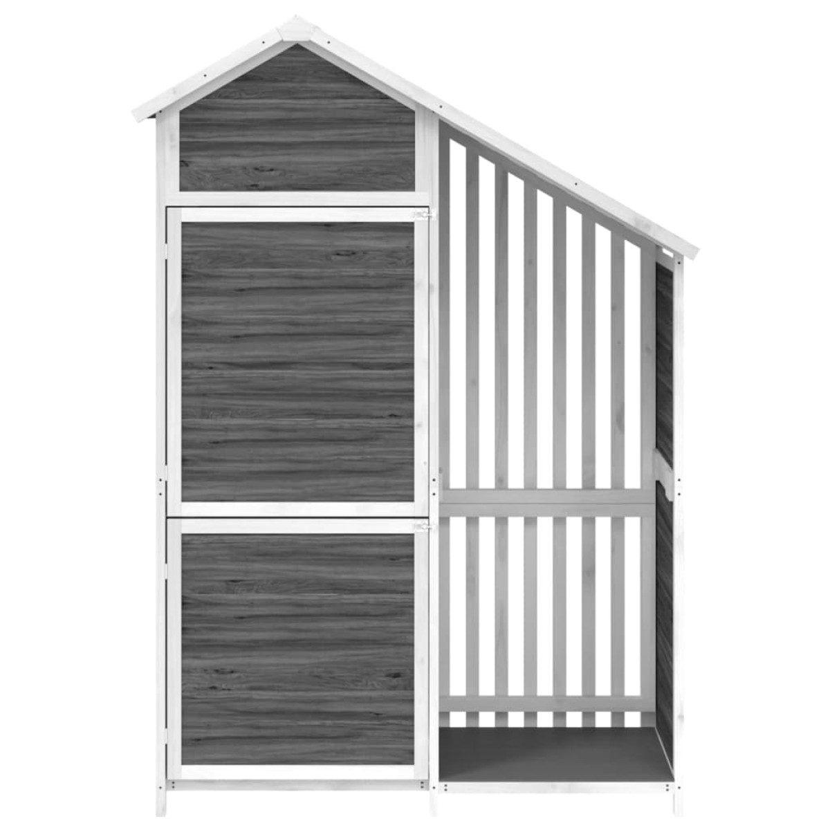 vidaXL Αποθήκη Εργαλείων Κήπου Γκρι 120x53,5x170 εκ. Μασίφ Ξύλο Πεύκου