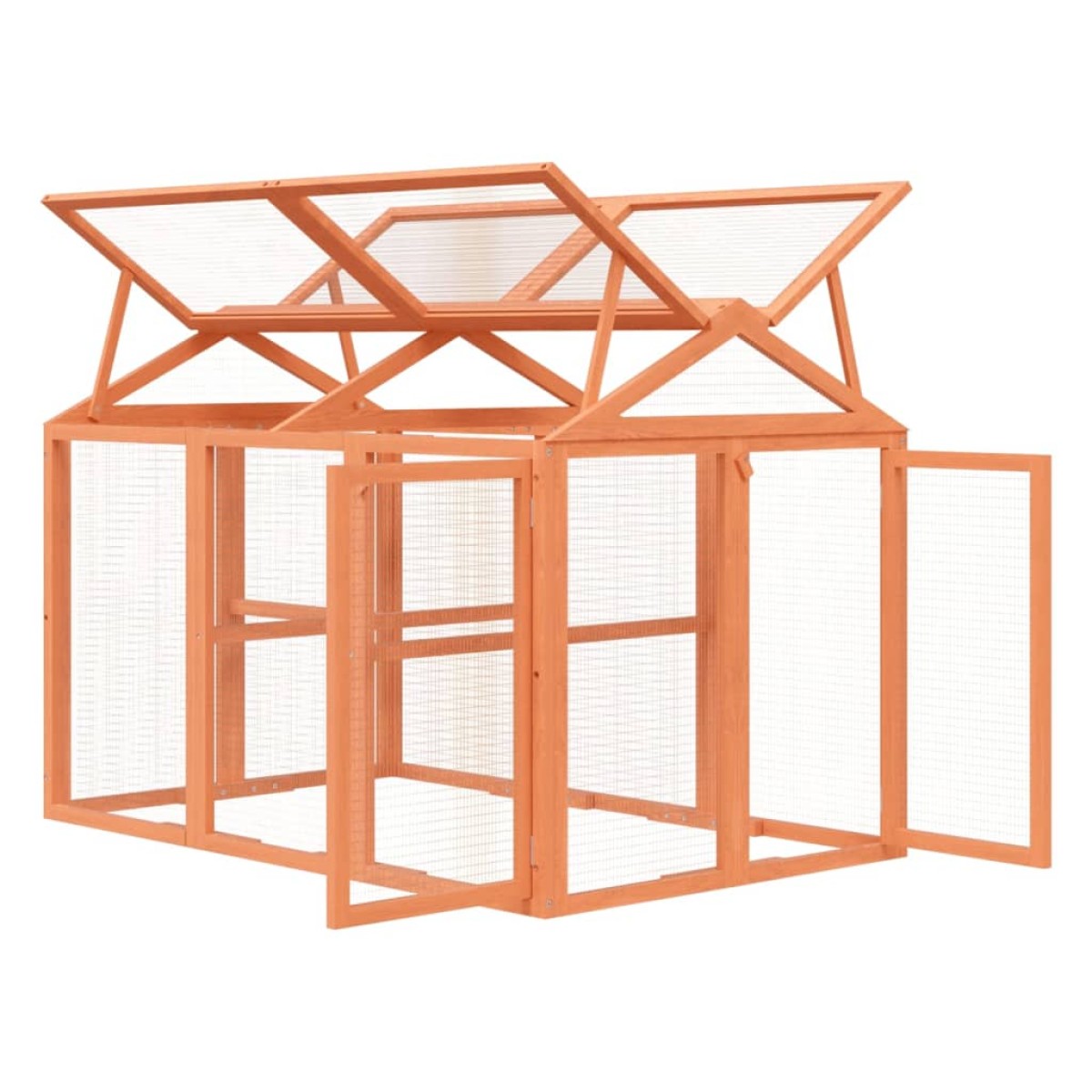 vidaXL Κουτί Περίφραξης Καφέ 141 x 94 x 104 εκ. από Μασίφ Ξύλο Πεύκου