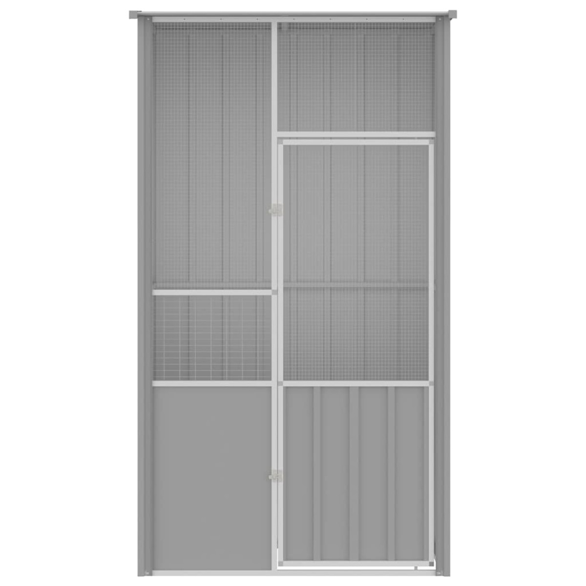 vidaXL Κλουβί Πουλιών Γκρι 115x78x200 εκ. από Γαλβανισμένο Χάλυβα