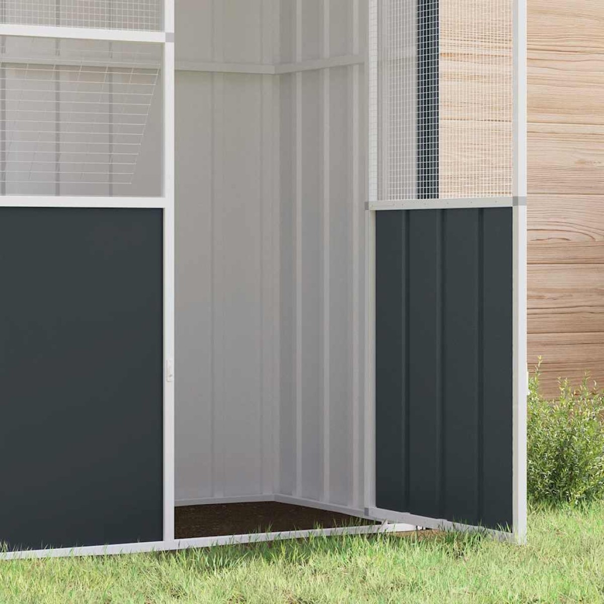 vidaXL Κλουβί Πουλιών Ανθρακί 215x78x200 εκ. από Γαλβανισμένο Χάλυβα