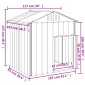 vidaXL Σπιτάκι Σκύλου με Οροφή Ανθρακί 117x103x123 εκ. Γαλβαν. Χάλυβας