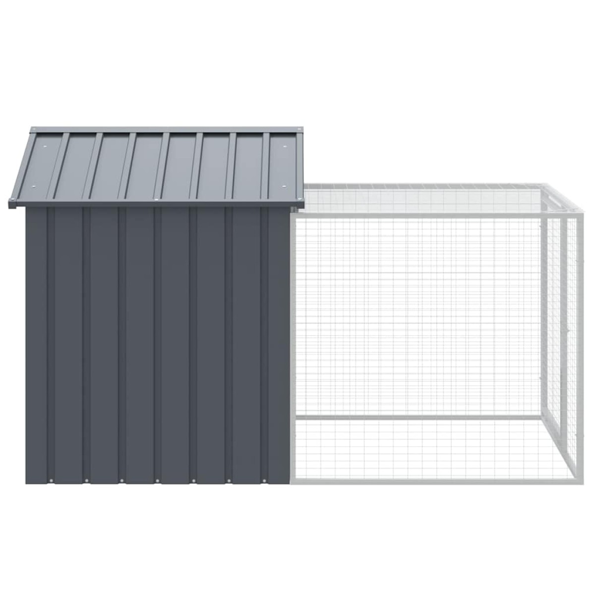 vidaXL Κλουβί για Κότες με Αυλή Ανθρακί 117x201x123 εκ Γαλβαν. Χάλυβας