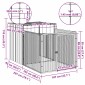 vidaXL Σπιτάκι Σκύλου με Αυλή Αν. Γκρι 110x201x110 εκ. Γαλβαν. Χάλυβας