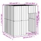 vidaXL Σπιτάκι Σκύλου με Οροφή Ανθρακί 165x153x181 εκ. Γαλβαν. Χάλυβας