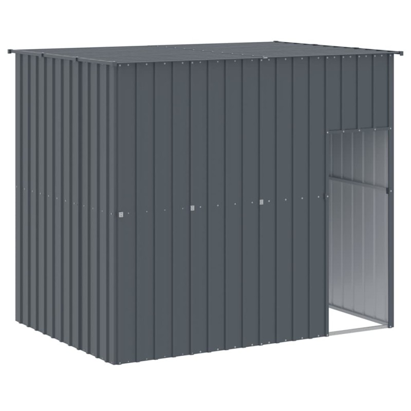 vidaXL Σπιτάκι Σκύλου με Οροφή Ανθρακί 214x153x181 εκ. Γαλβαν. Χάλυβας