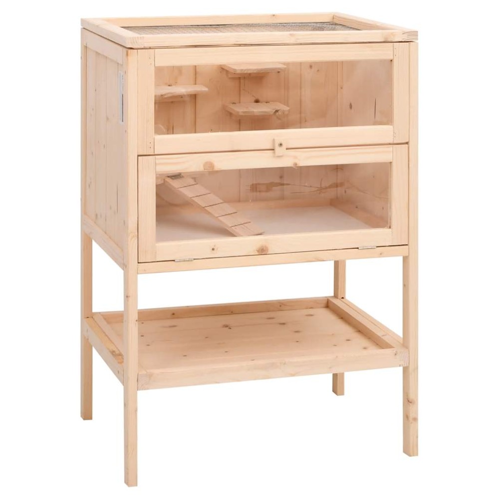 vidaXL Κλουβί για Χάμστερ 55x40x80 εκ. από Μασίφ Ξύλο Έλατου
