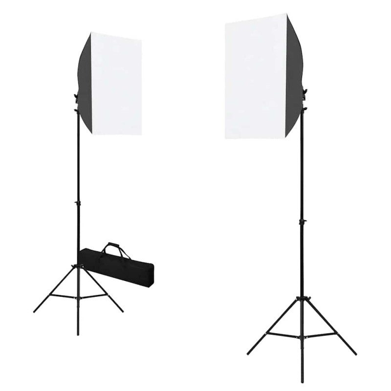 vidaXL Φωτιστικά Studio Επαγγελματικά 2 τεμ. Μαύρα 40x60 εκ. Ατσάλινα