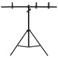 vidaXL Βάση Φόντου σε Σχήμα Τ Μαύρη 91 x 60 x (70-200) εκ.