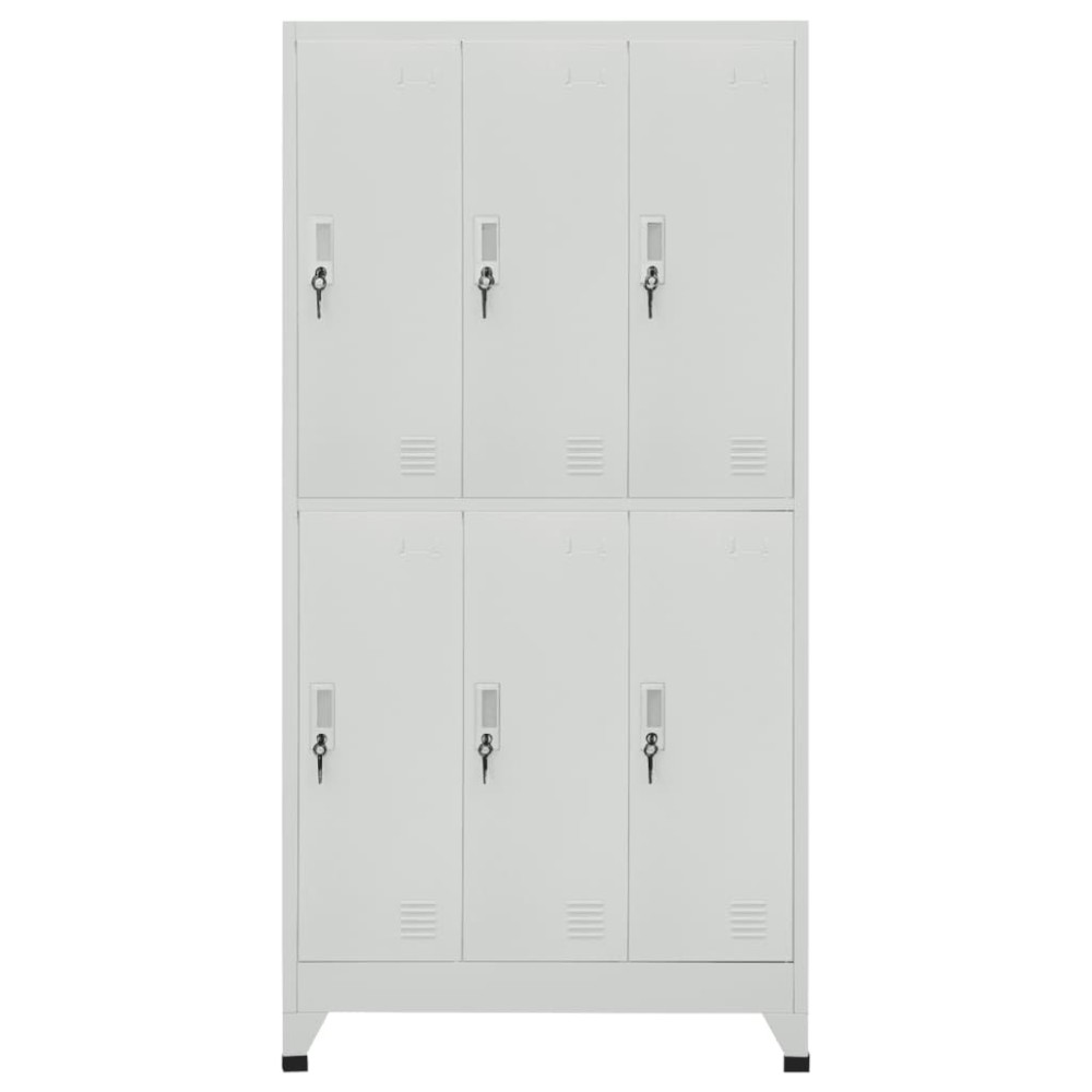 vidaXL Φοριαμός Γκρι 90x45x180 εκ. από Ατσάλι με 6 Τμήματα