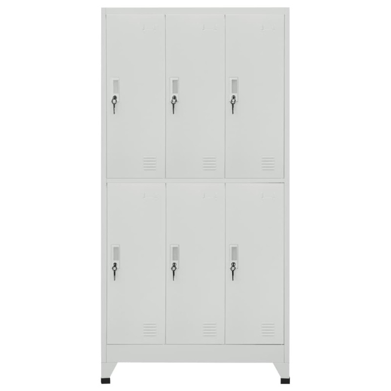 vidaXL Φοριαμός Γκρι 90x45x180 εκ. από Ατσάλι με 6 Τμήματα