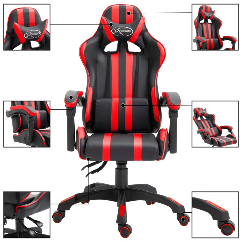 vidaXL Καρέκλα Gaming Κόκκινη από Συνθετικό Δέρμα