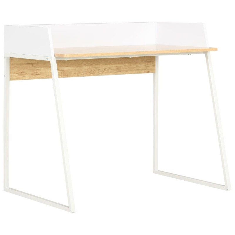 vidaXL Γραφείο Λευκό / Χρώμα Δρυός 90 x 60 x 88 εκ.