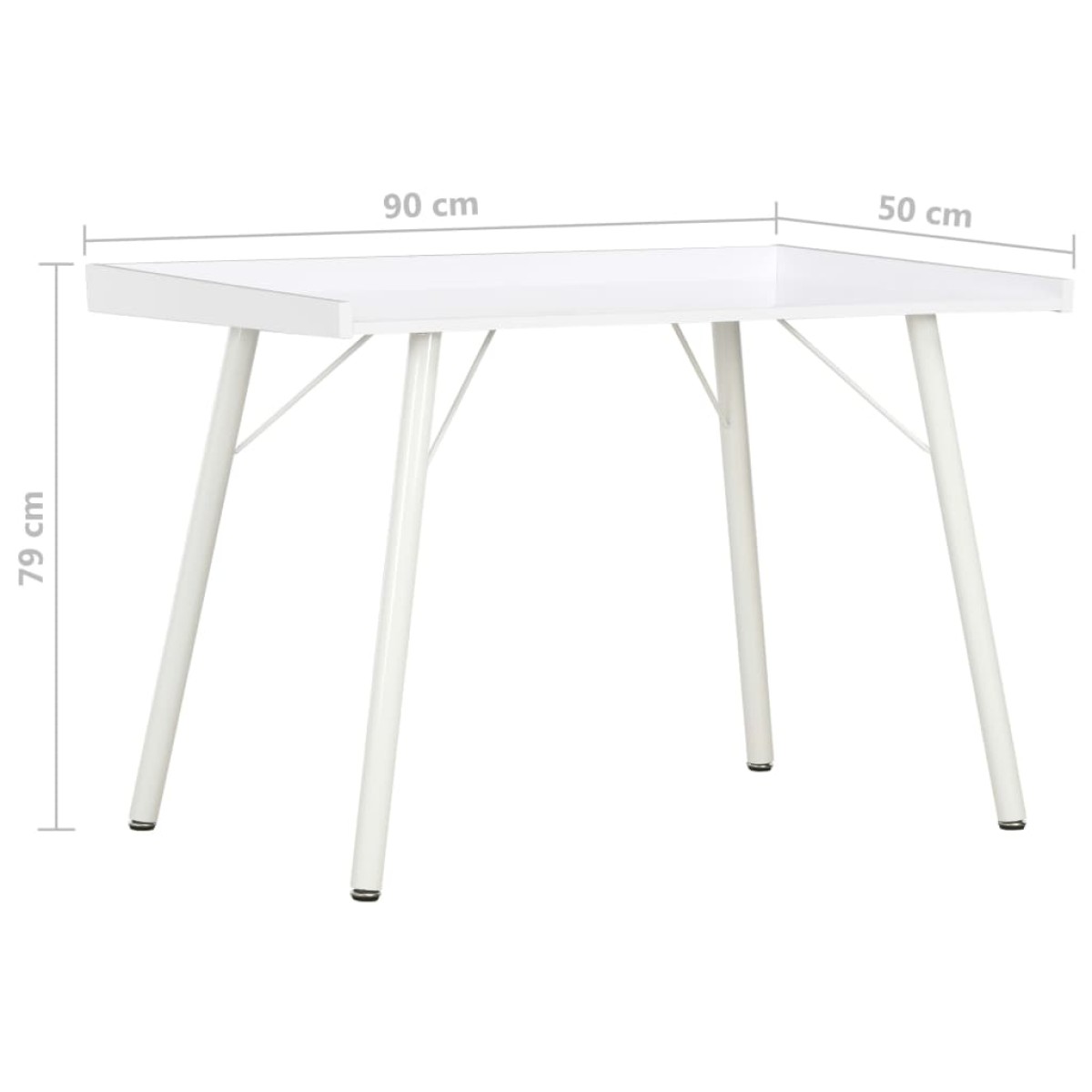 vidaXL Γραφείο Λευκό 90 x 50 x 79 εκ.