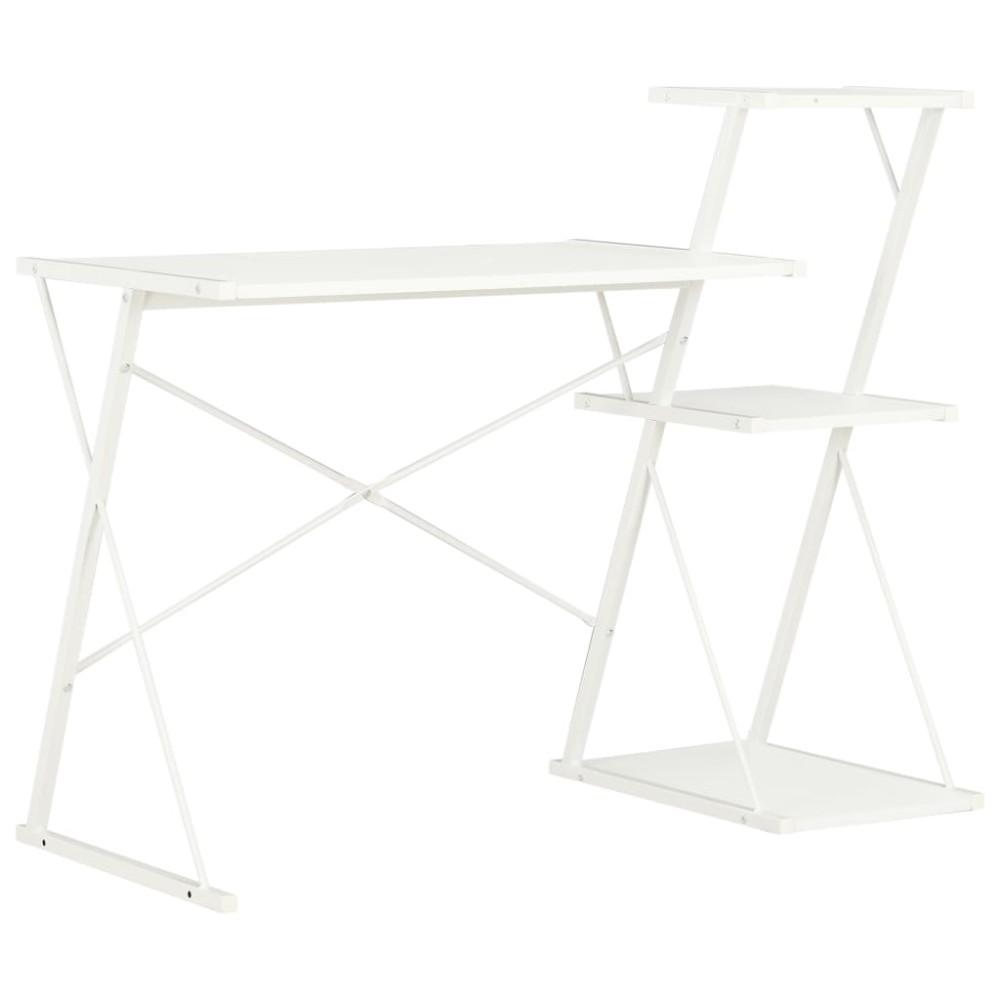 vidaXL Γραφείο με Ράφια Λευκό 116 x 50 x 93 εκ.