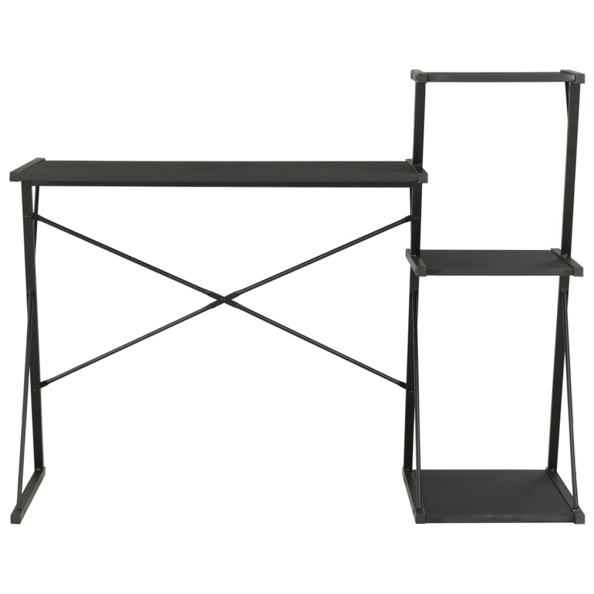 vidaXL Γραφείο με Ράφια Μαύρο 116 x 50 x 93 εκ.