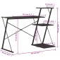 vidaXL Γραφείο με Ράφια Μαύρο 116 x 50 x 93 εκ.