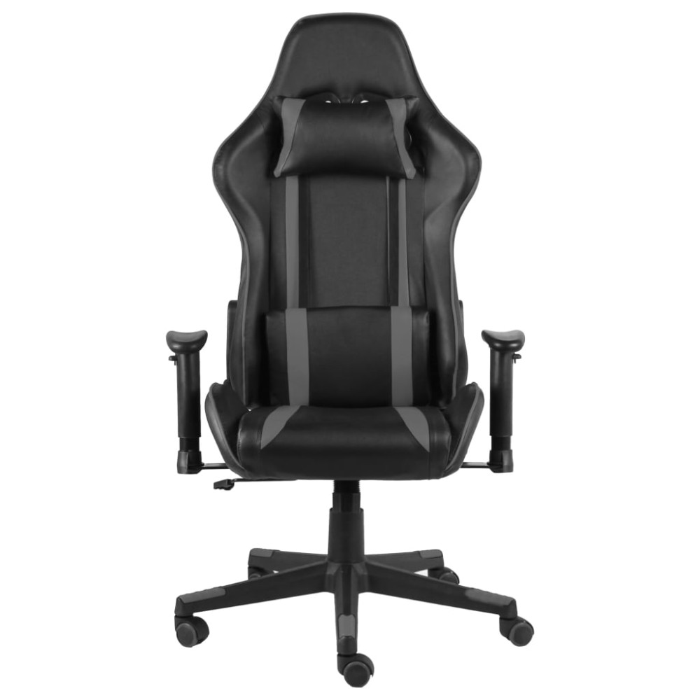 vidaXL Καρέκλα Gaming Περιστρεφόμενη Γκρι PVC