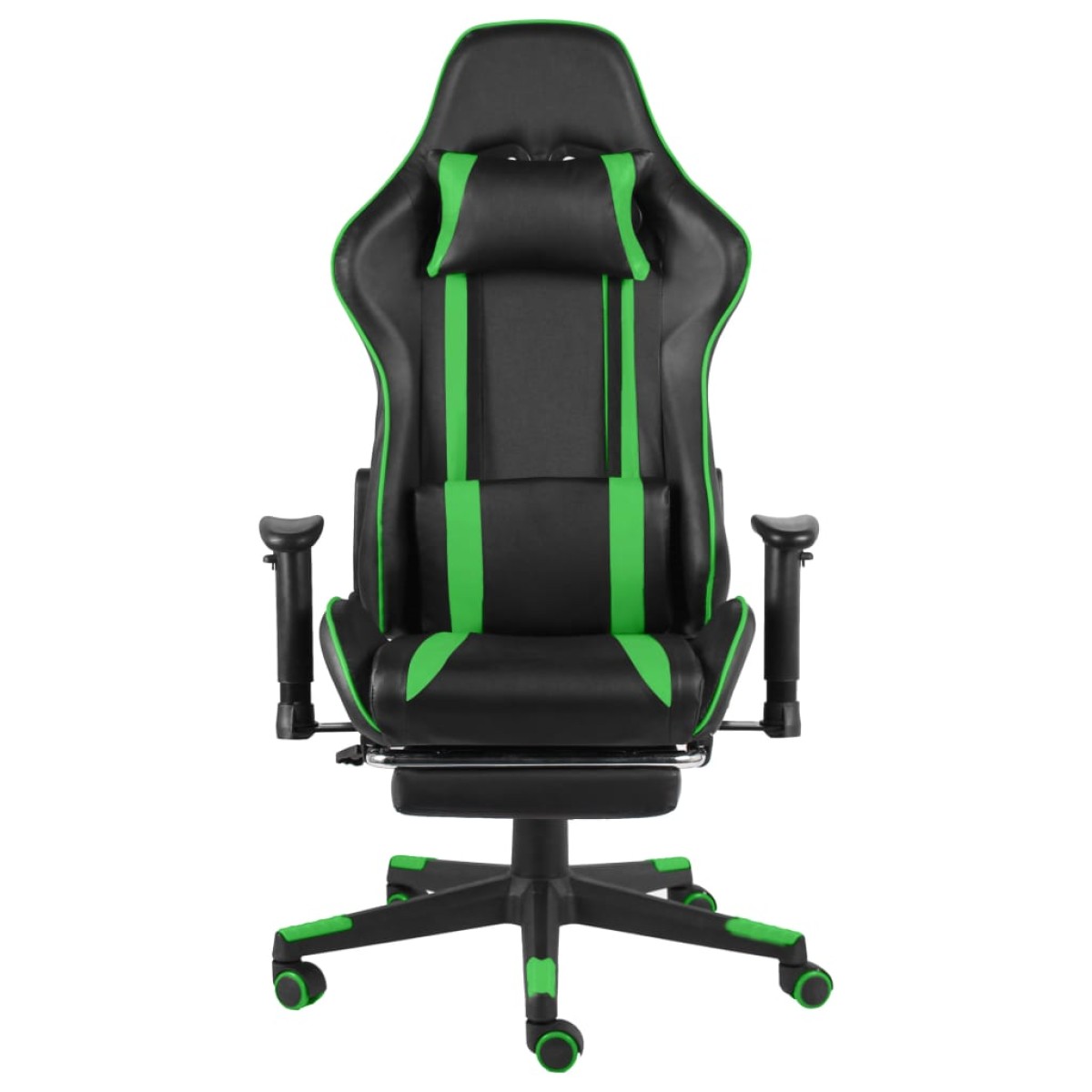 vidaXL Καρέκλα Gaming Περιστρεφόμενη με Υποπόδιο Πράσινη PVC