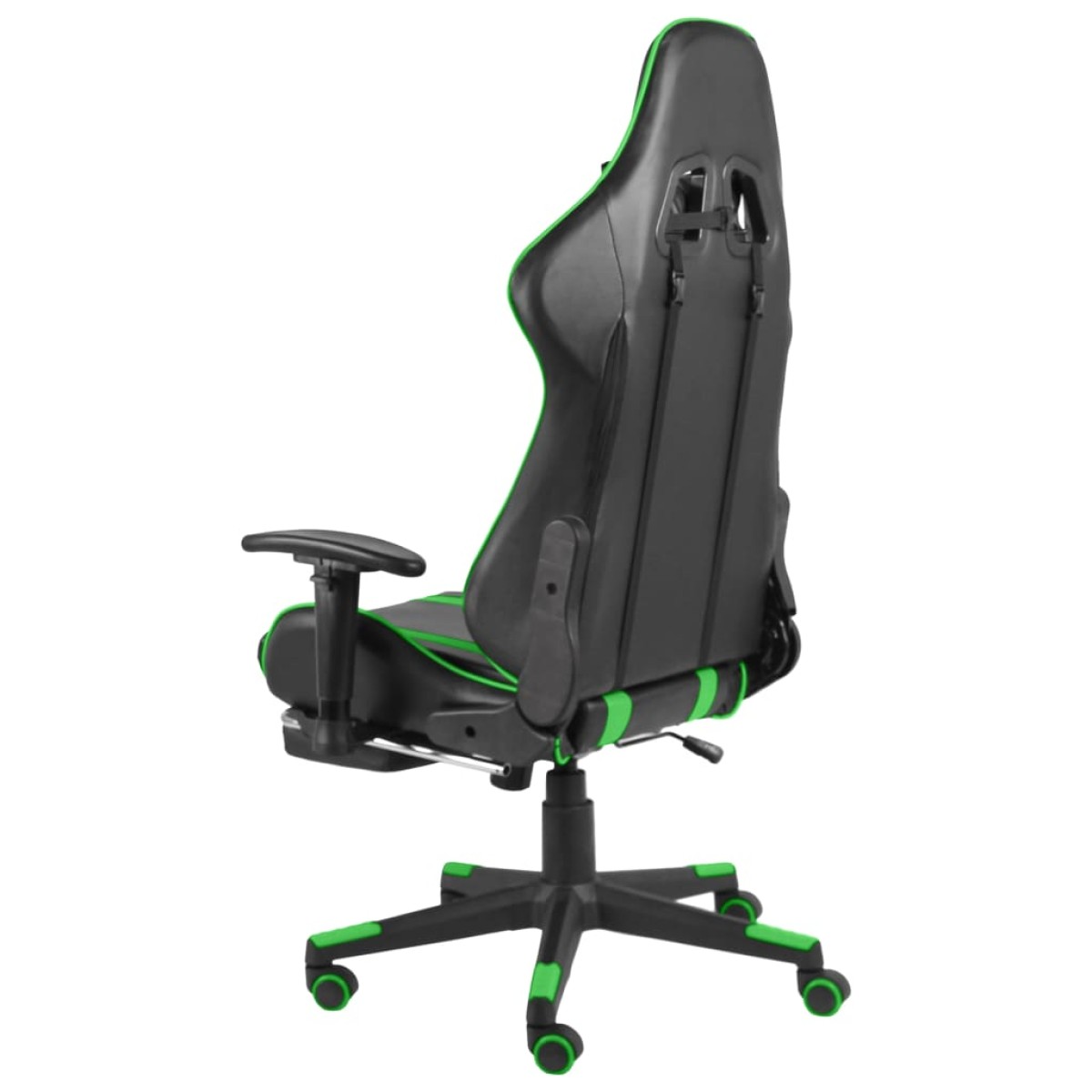 vidaXL Καρέκλα Gaming Περιστρεφόμενη με Υποπόδιο Πράσινη PVC
