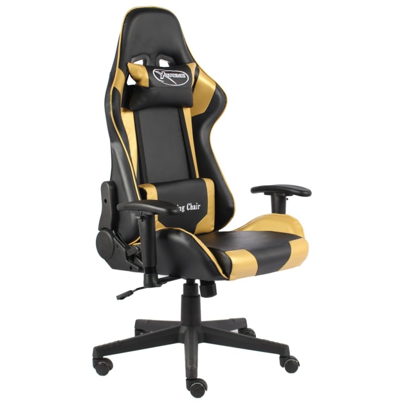 vidaXL Καρέκλα Gaming Περιστρεφόμενη Χρυσή PVC