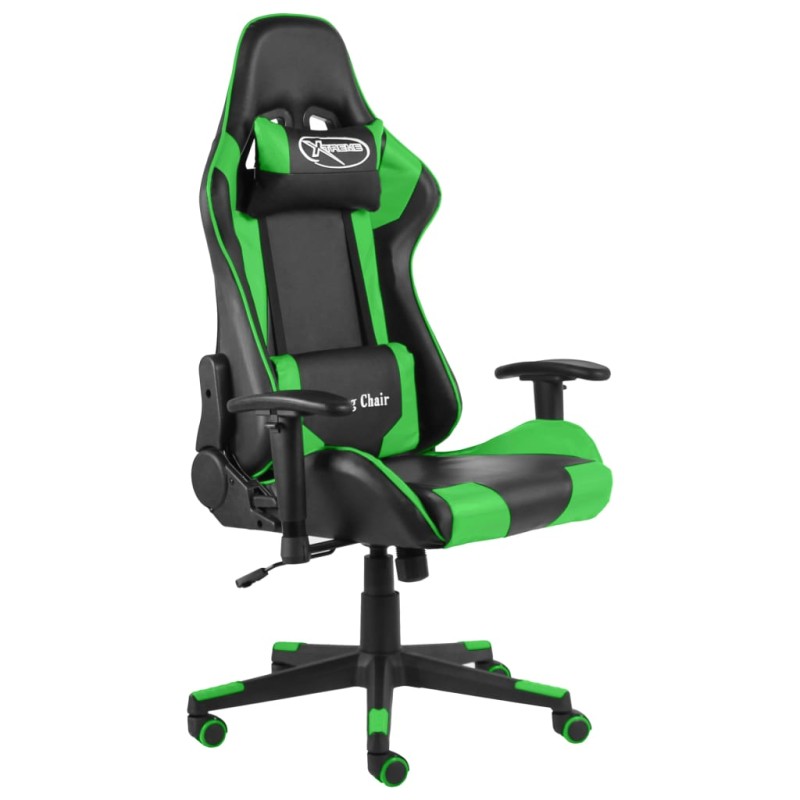 vidaXL Καρέκλα Gaming Περιστρεφόμενη Πράσινη PVC