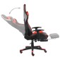 vidaXL Καρέκλα Gaming Περιστρεφόμενη με Υποπόδιο Κόκκινη PVC