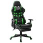 vidaXL Καρέκλα Gaming με Υποπόδιο Μαύρο / Πράσινο από Συνθετικό Δέρμα