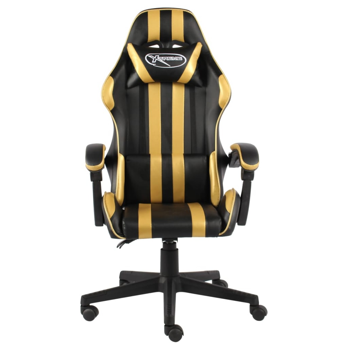 vidaXL Καρέκλα Racing Μαύρο / Χρυσό από Συνθετικό Δέρμα