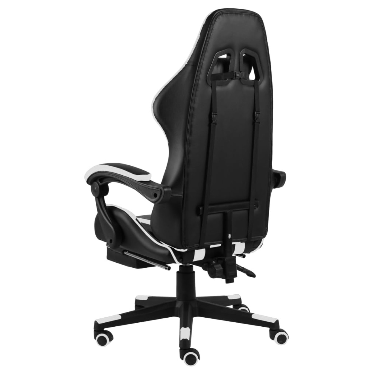 vidaXL Καρέκλα Racing με Υποπόδιο Μαύρο/Λευκό από Συνθετικό Δέρμα
