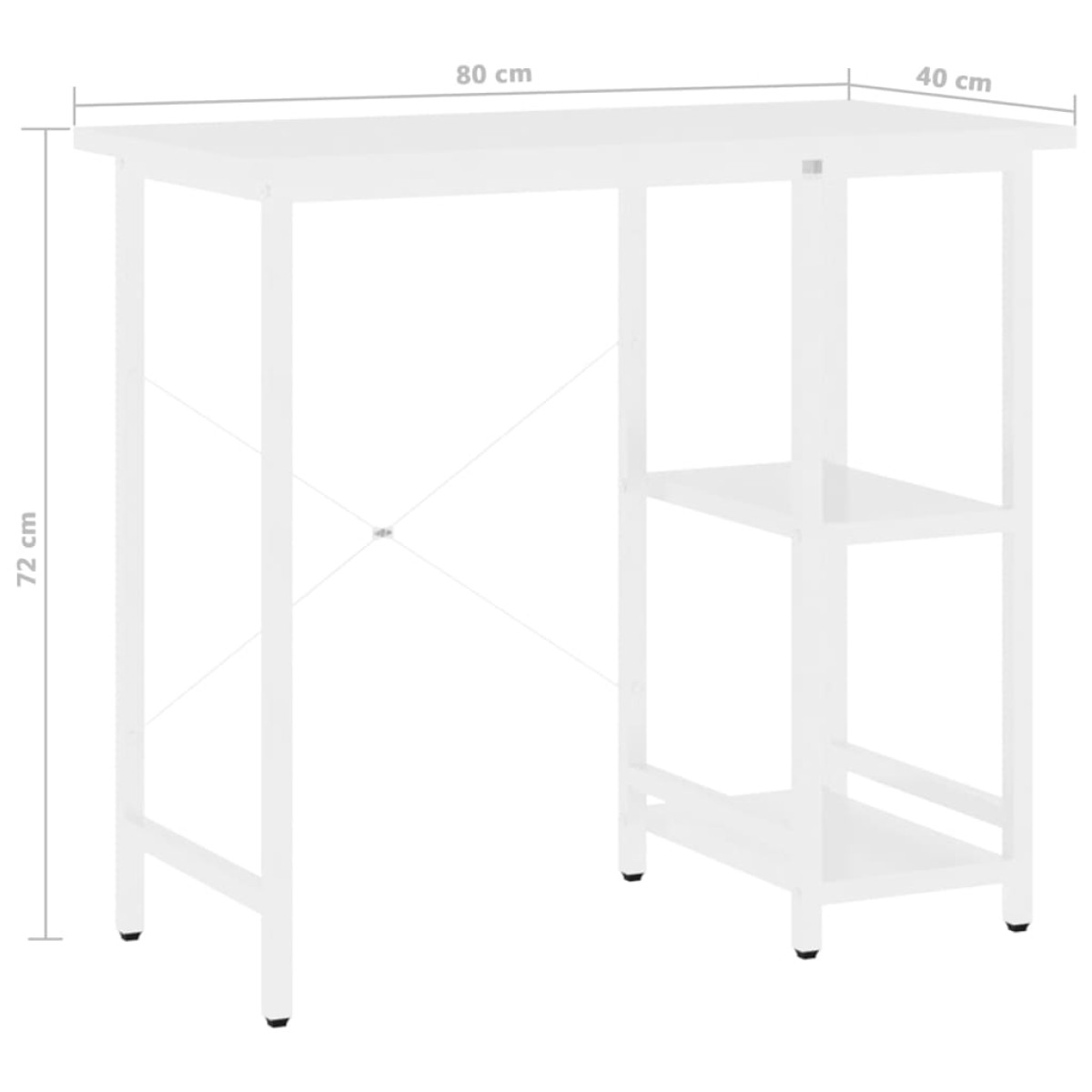vidaXL Γραφείο Υπολογιστή Λευκό 80 x 40 x 72 εκ. από MDF και Μέταλλο