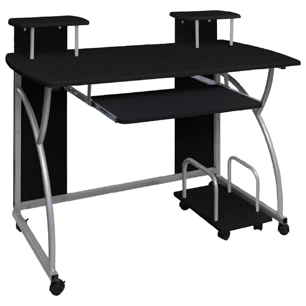 vidaXL Γραφείο Υπολογιστή Μαύρο 110 x 52 x 88,5 εκ. Επεξεργασμένο Ξύλο
