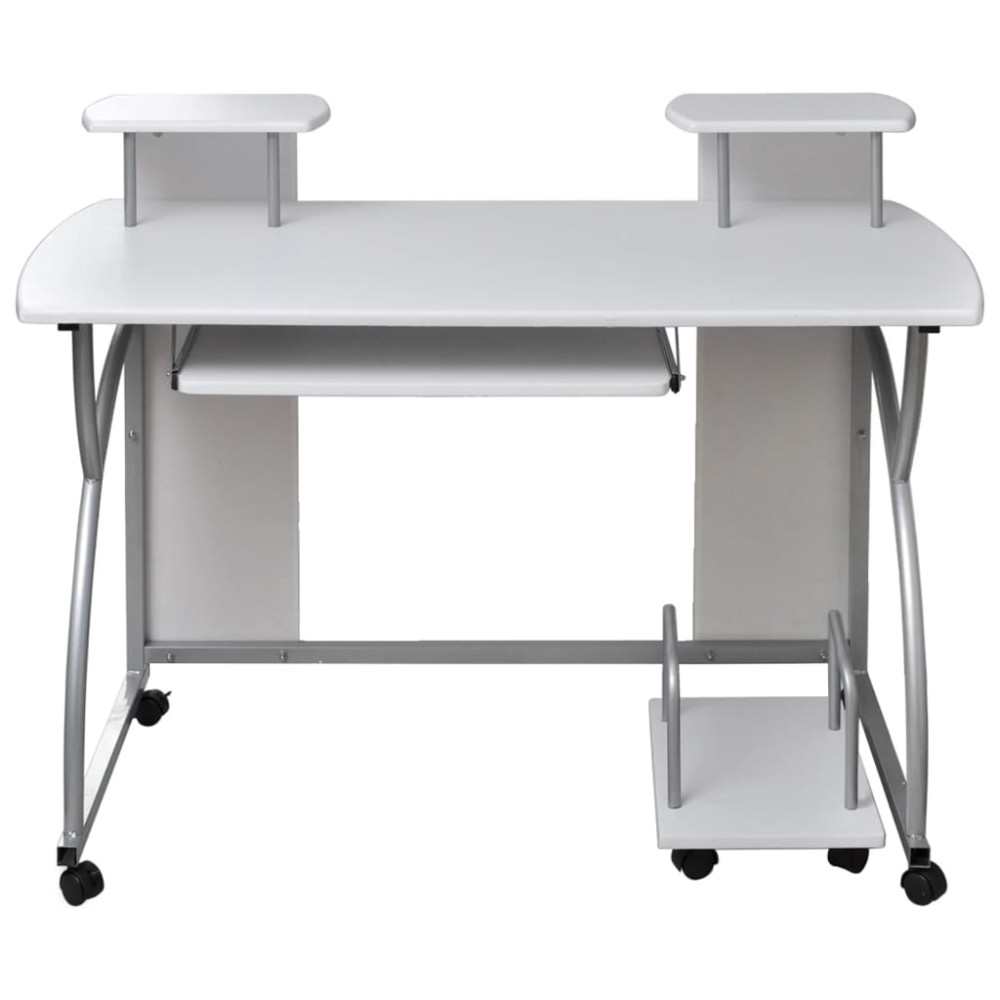 vidaXL Γραφείο Υπολογιστή Λευκό 110 x 52 x 88,5 εκ. Επεξεργασμένο Ξύλο