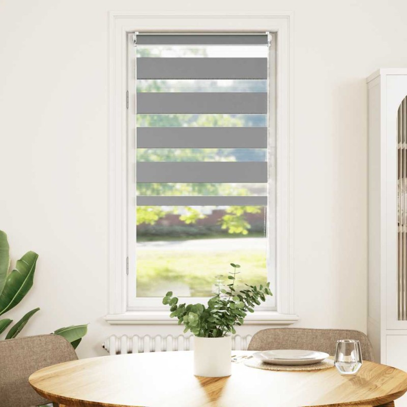 vidaXL Στόρι Ζέβρα 80,9 x 150 εκ. Πλάτος Υφάσματος 76,7 εκ. γκρι
