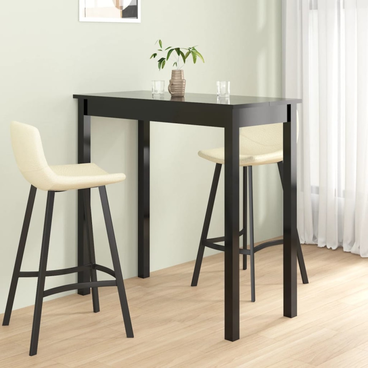 vidaXL Τραπέζι Μπαρ Μαύρο 115 x 55 x 107 εκ. από MDF