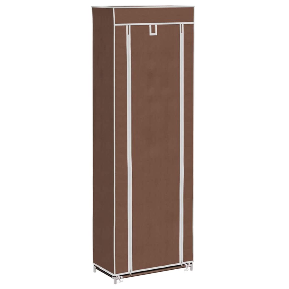 Υφασμάτινη παπουτσοθήκη με κάλυμμα 57 x 29 x 162 cm Καφέ