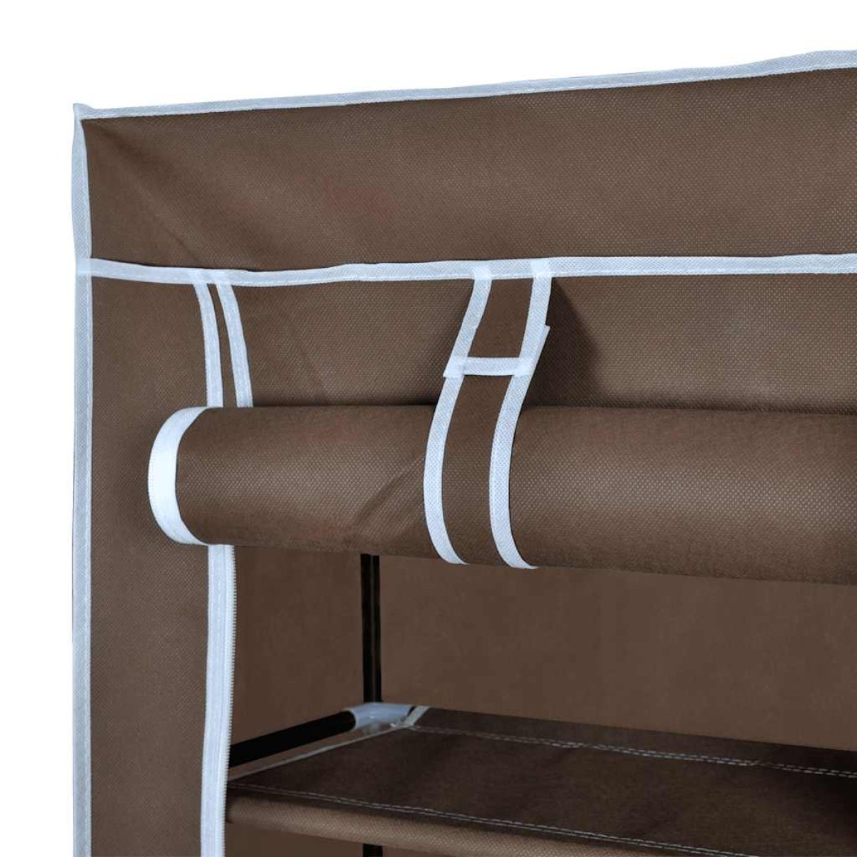 Υφασμάτινη παπουτσοθήκη με κάλυμμα 57 x 29 x 162 cm Καφέ