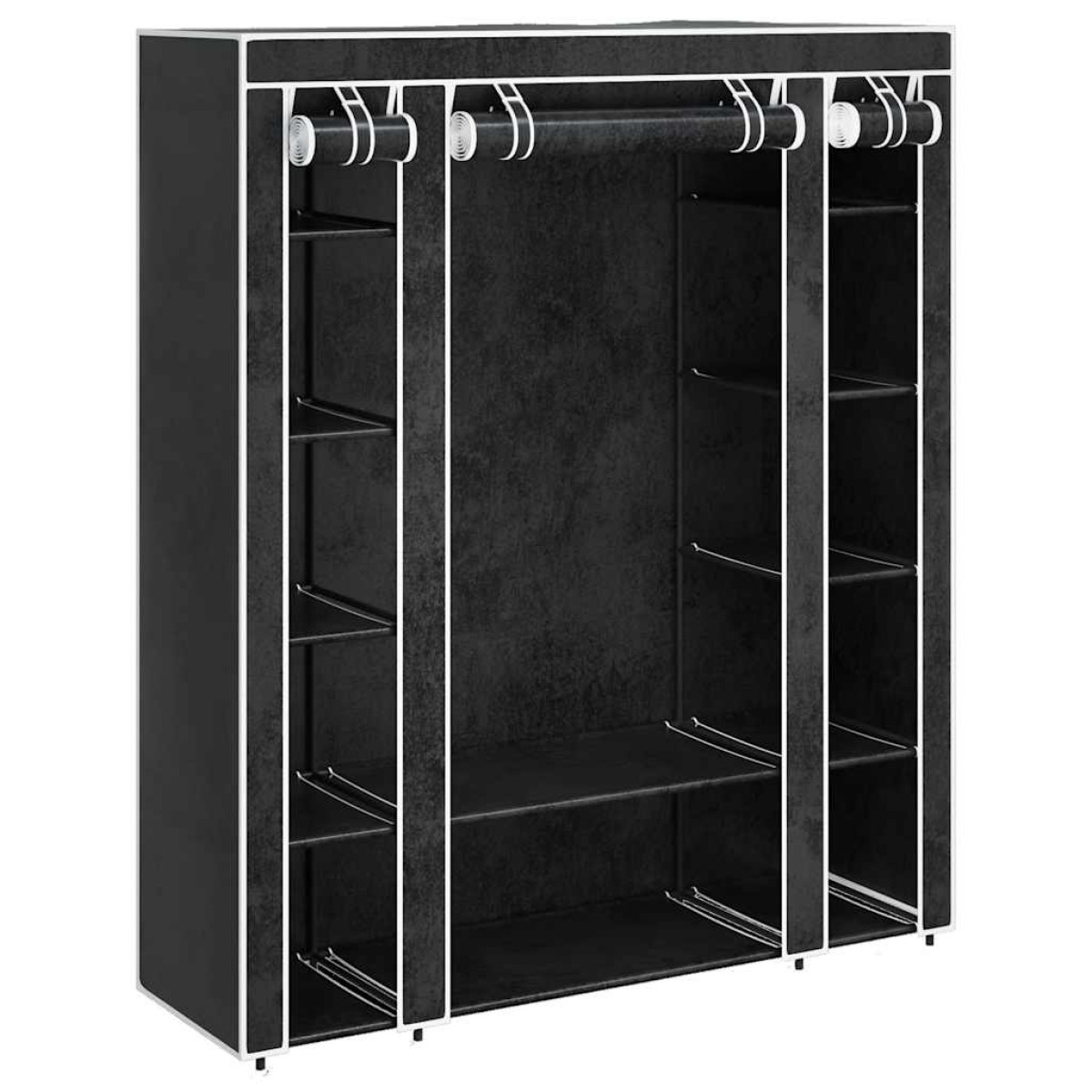 vidaXL Ντουλάπα με Ράφια / Σωλήνες Μαύρη 45 x 150 x 176 εκ. Υφασμάτινη