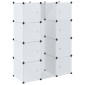 vidaXL Ντουλάπα Σπονδυλωτή 9 Τμήματα Άσπρη 37x115x150 εκ.
