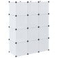 vidaXL Ντουλάπα Σπονδυλωτή 9 Τμήματα Άσπρη 37x115x150 εκ.
