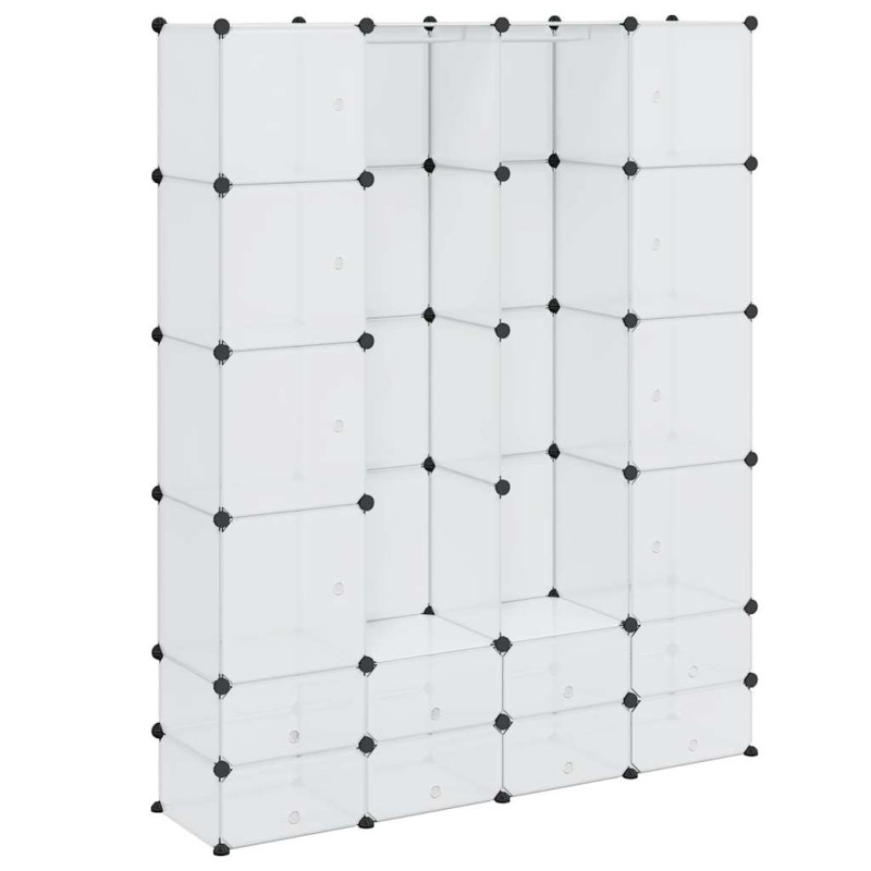 vidaXL Ντουλάπα Σπονδυλωτή 18 Τμήματα Άσπρη 37 x 146 x 180,5 εκ