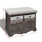 vidaXL Πάγκος με Αποθηκευτικό Χώρο Καφέ 62x33x42 εκ. Ξύλο Παυλώνιας