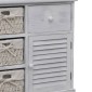 vidaXL Ντουλάπι με 3 Πλεκτά Καλάθια στα Αριστερά Λευκό Ξύλινο