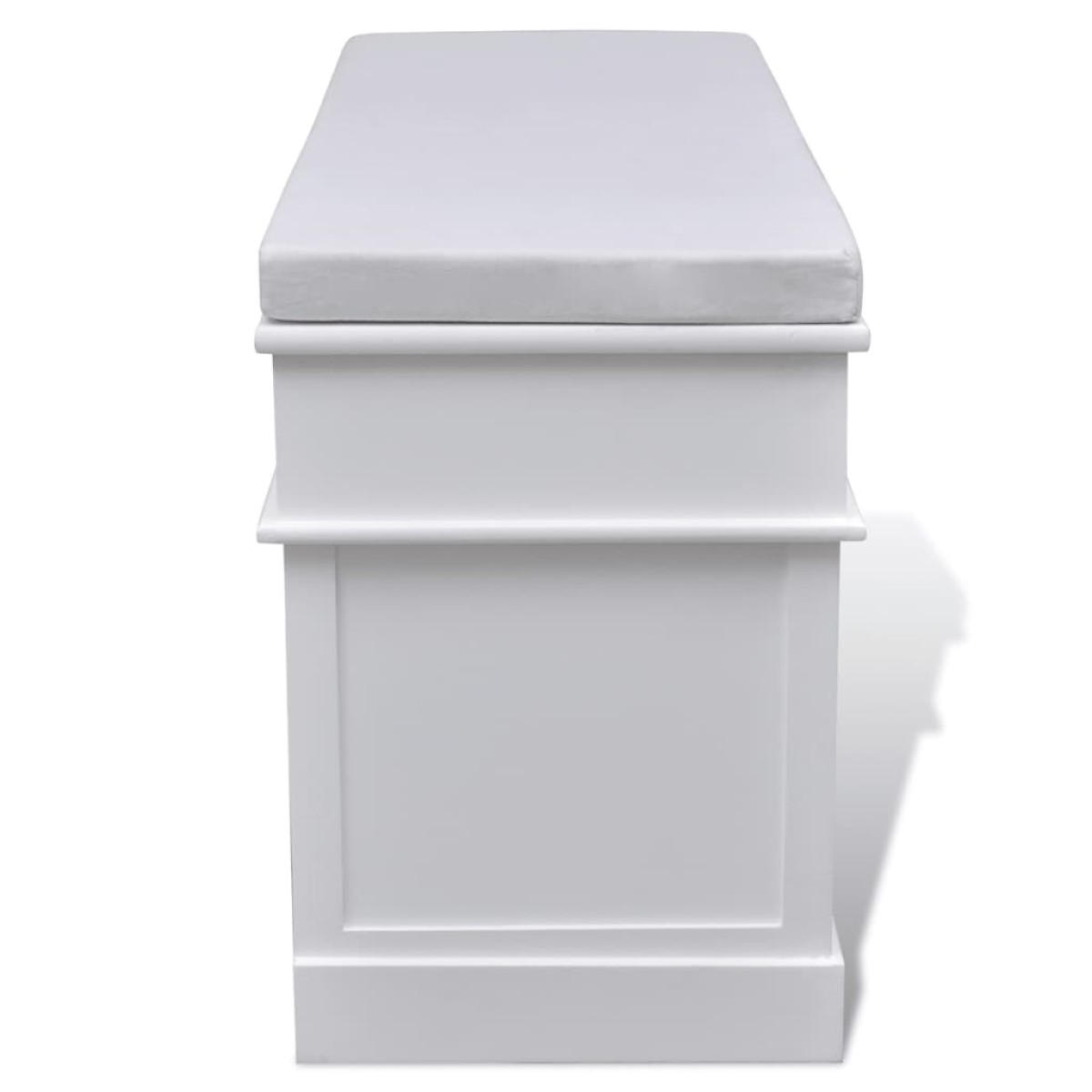 Ξύλινος Πάγκος Παπουτσοθήκη Εισόδου με Μαξιλαρι 5 Συρτάρια Λευκό