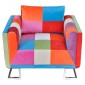 vidaXL Πολυθρόνα Cube με Σχέδιο Patchwork και Πόδια Χρωμίου Υφασμάτινη