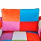 vidaXL Πολυθρόνα Cube με Σχέδιο Patchwork και Πόδια Χρωμίου Υφασμάτινη