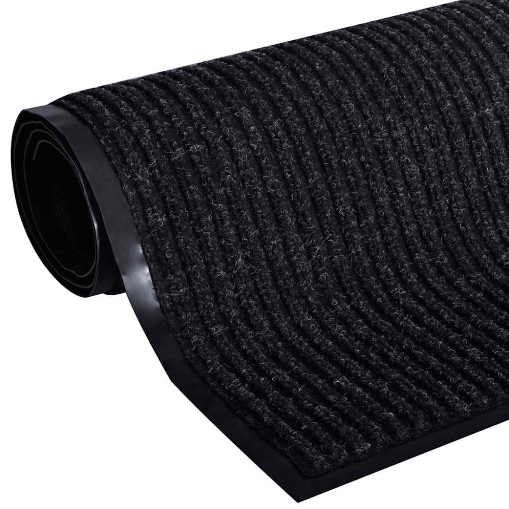 vidaXL Πατάκι Πόρτας Μαύρο 90 x 60 εκ. από PVC