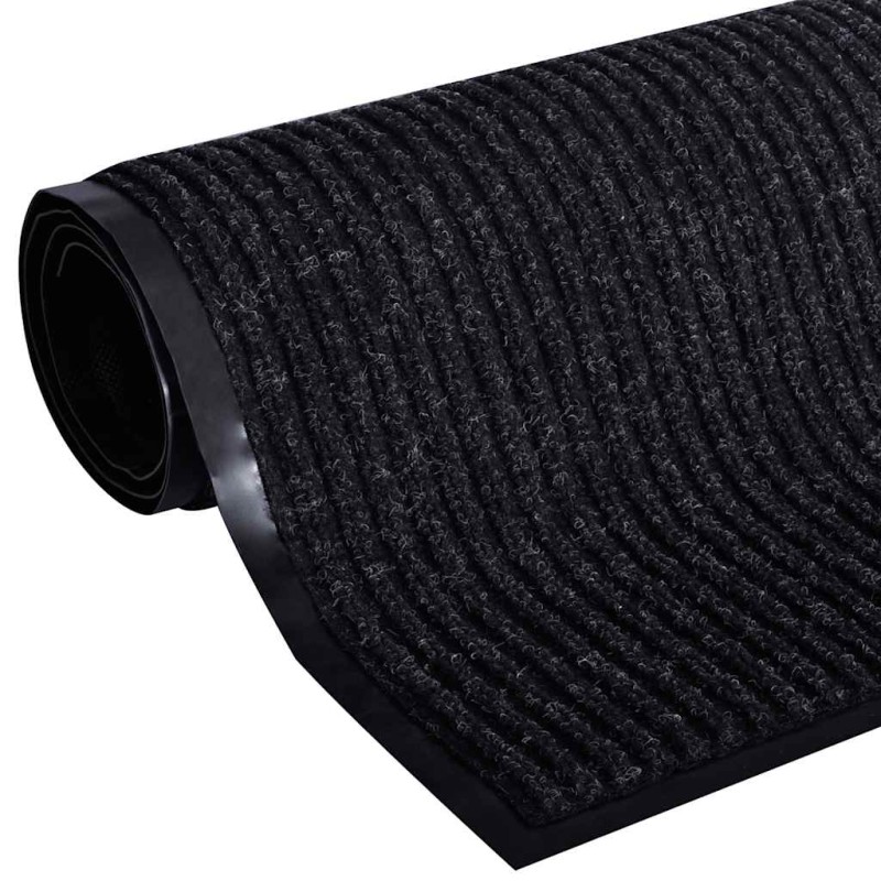 vidaXL Πατάκι Πόρτας Μαύρο 90 x 60 εκ. από PVC