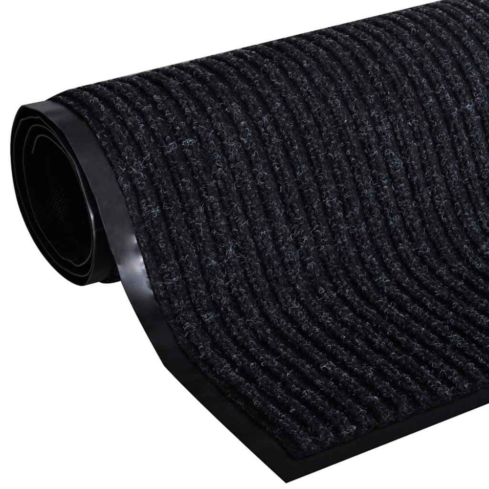 vidaXL Πατάκι Πόρτας Μαύρο 90 x 120 εκ. από PVC